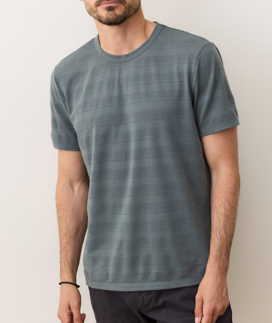 Signature Jacquard Crew Tee - Balsam Green