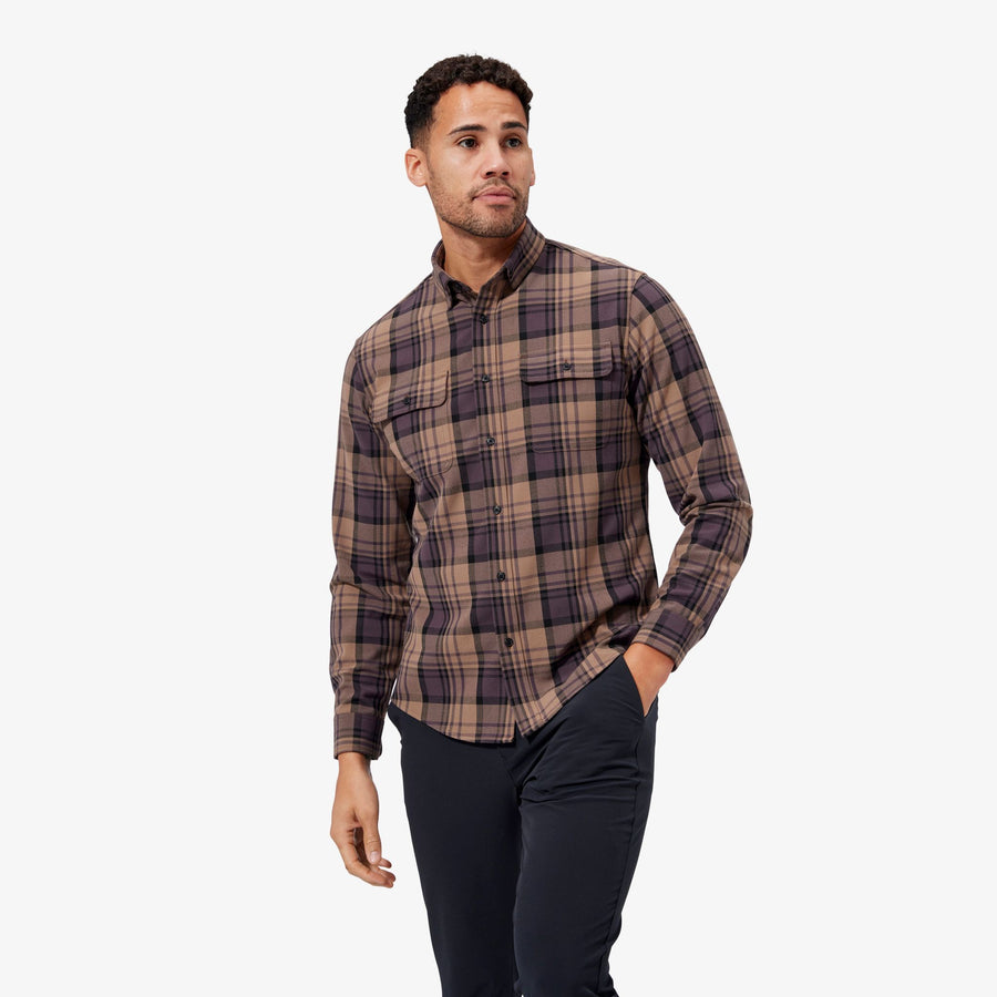 Upstate Flannel-Caribou Brown Plaid
