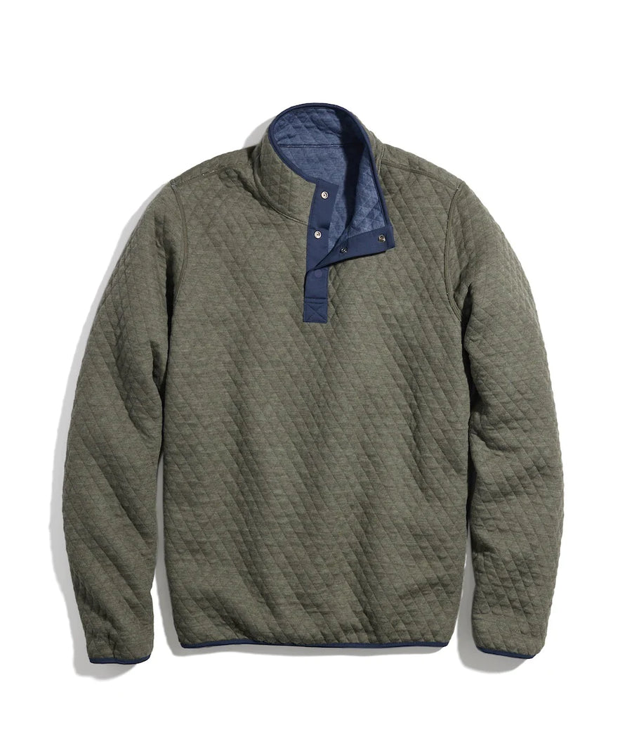 Corbet Reversible Pullover - Navy/Olive Heather
