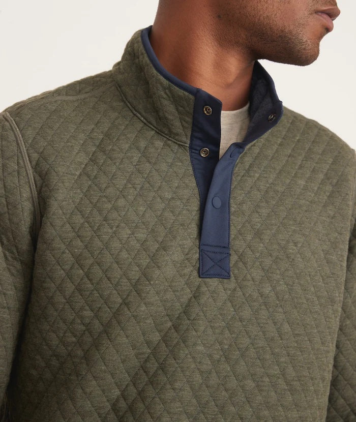 Corbet Reversible Pullover - Navy/Olive Heather