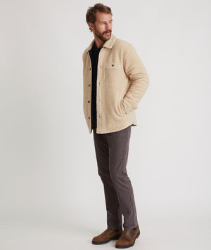 Reversible Sherpa Overshirt - Natural/Navy