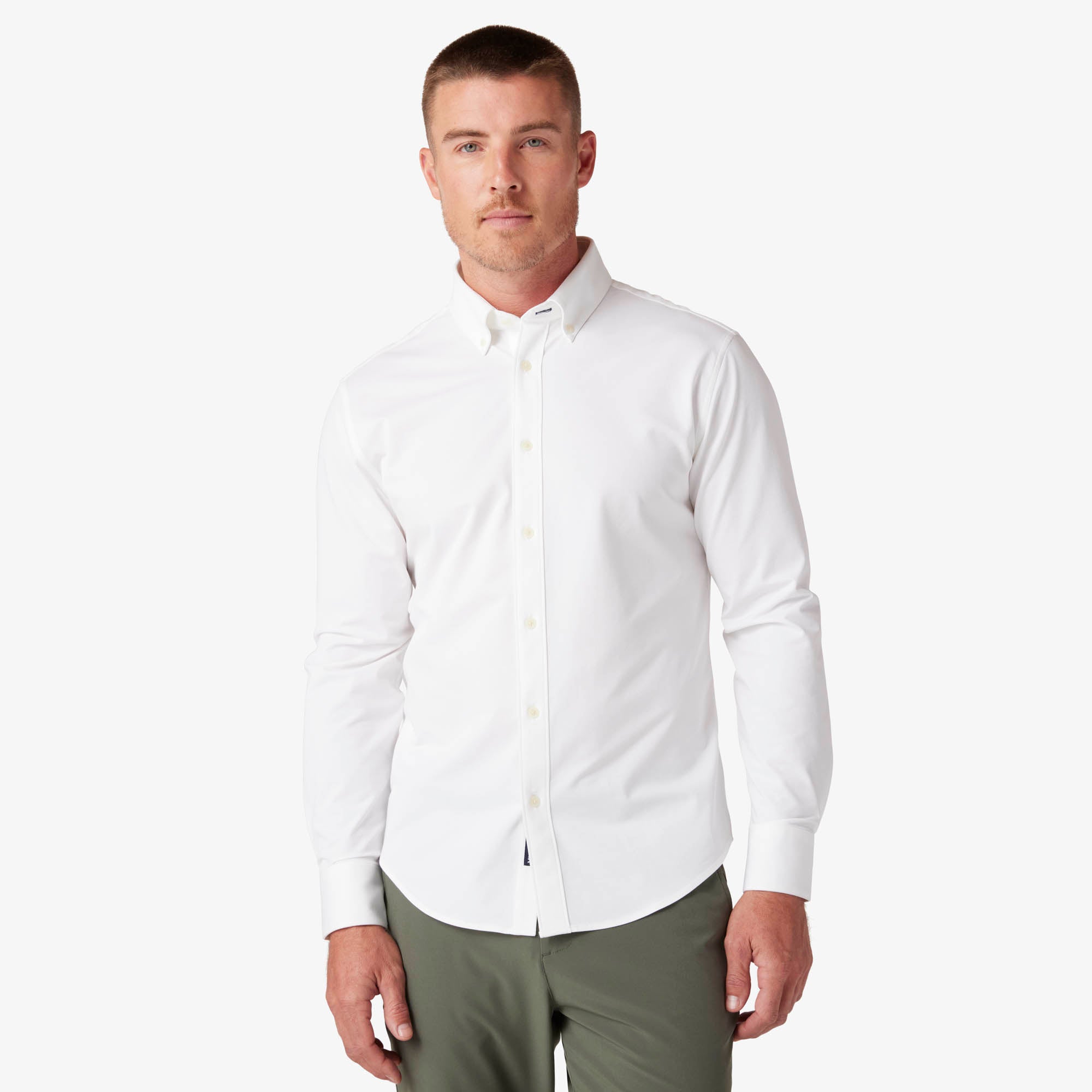 SEEALL　OPEN COLLAR TUCK SHIRTS ホワイト　36 Ellis Oxford No Tuck - White Solid – Phineas Gage, West Chester