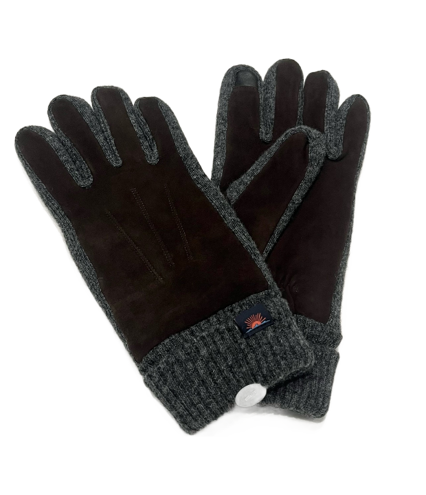 Suede Knit Cuff Gloves