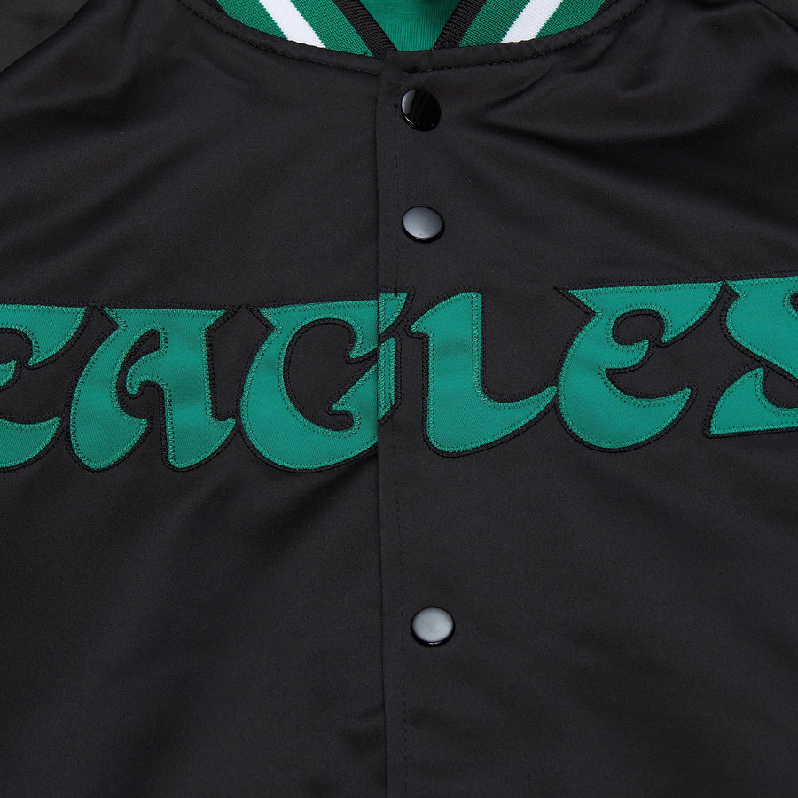 NFL Lightweight Satin Eagles Jacket - Black