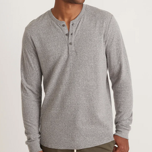 DK LS Henley- Recycled Heather Grey