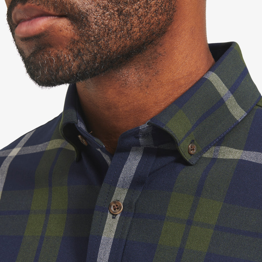City Flannel - Olive Navy Large Plaid