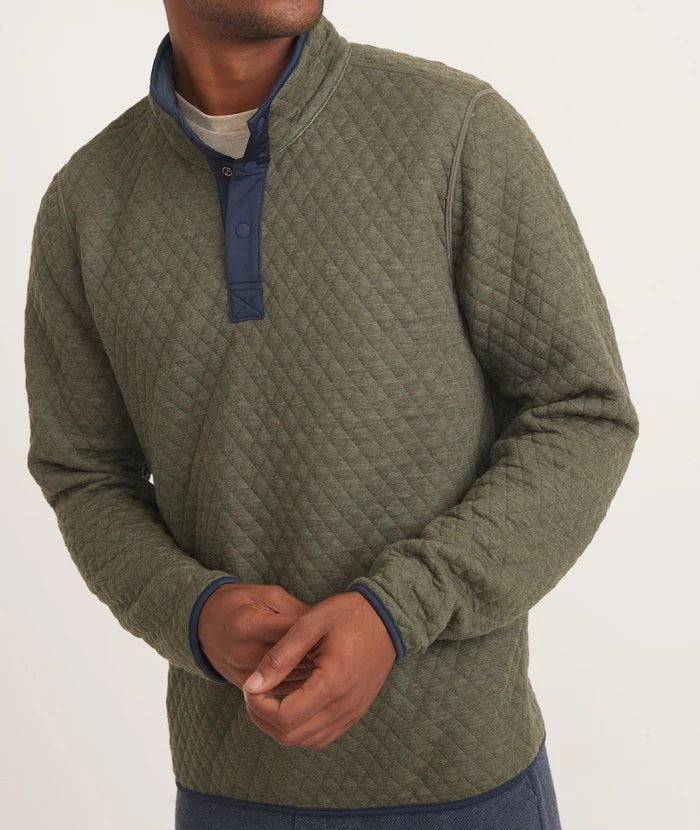 Corbet Reversible Pullover - Navy/Olive Heather