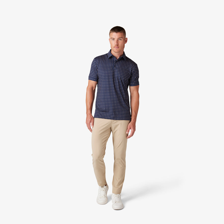 Versa SS Polo - Navy Linear Floral