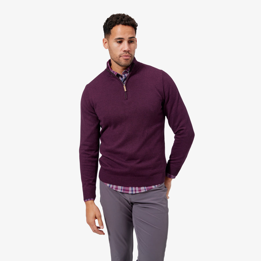 Cassady Quarter Zip - Plum Heather