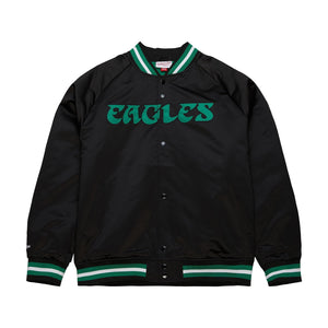 NFL Lightweight Satin Eagles Jacket - Black