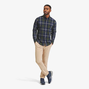 City Flannel - Olive Navy Large Plaid