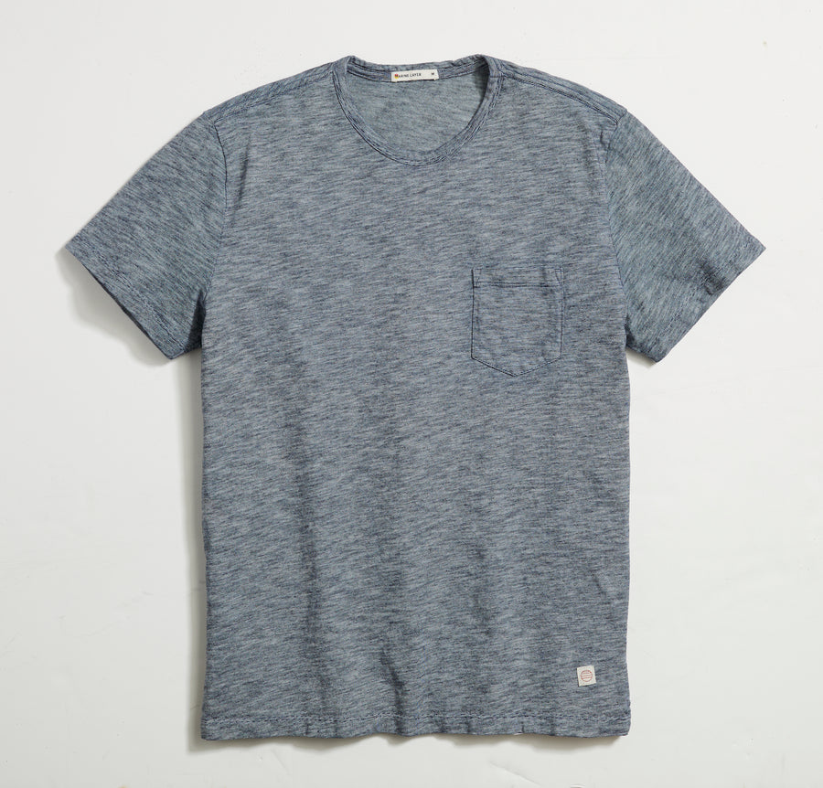 Signature Crew Tee - Indigo Mini Stripe