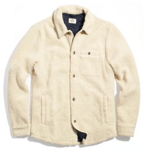 Reversible Sherpa Overshirt - Natural/Navy