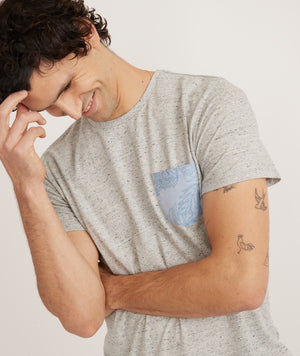 Signature Pocket Tee - Ash Neps